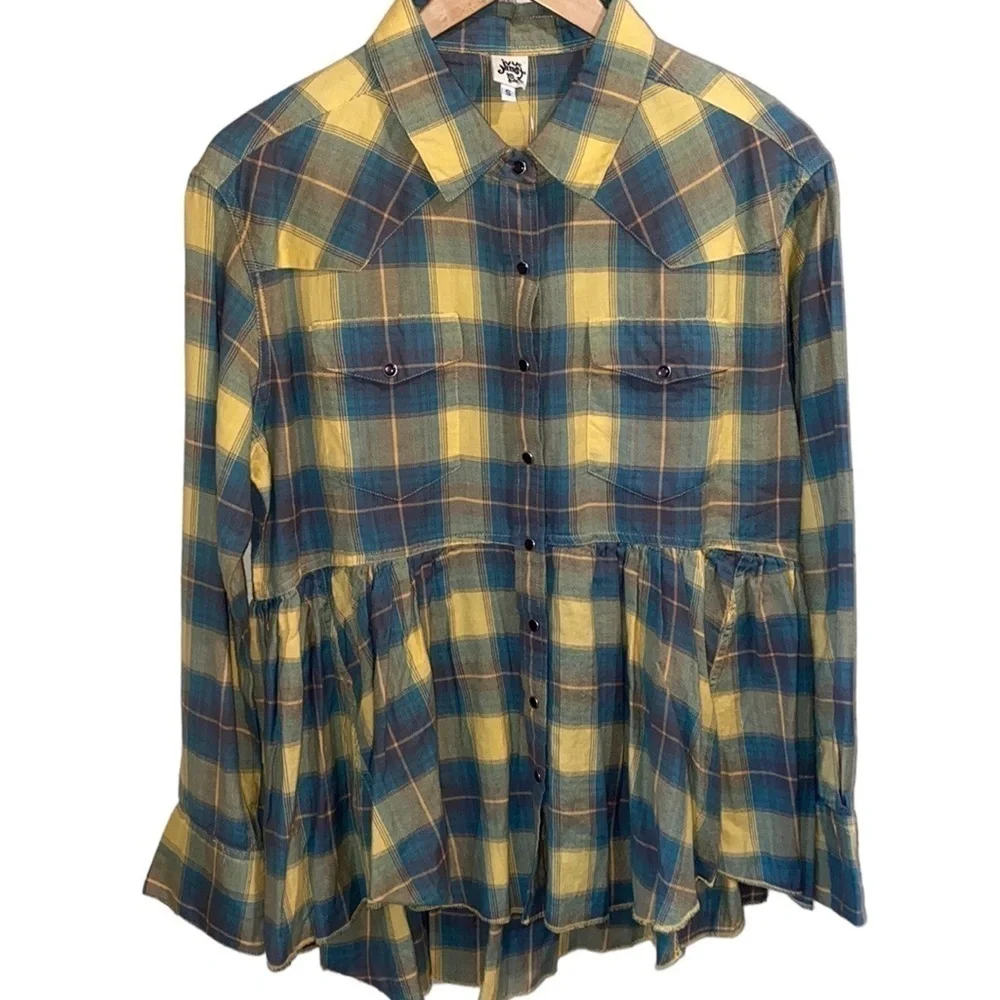 Ivy Jane flannel shirt snap button down soft NEW small oversized long sleeve NWT - Picture 8 of 9